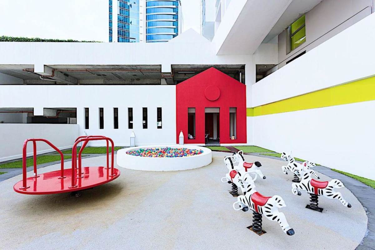 Colorful outdoor children playground PH YOO Avenida Balboa Panama City