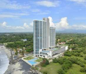 Modern bathroom glass shower enclosure sleek vanity at Royal Palm Gorgona Panama