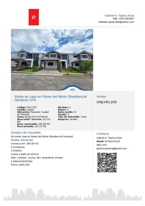 Two-story contemporary home with garage and garden in Villas del Golf II Panama