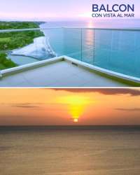 Large private balcony with glass railing and panoramic ocean views at PH Corona Resort Playa Corona Panama