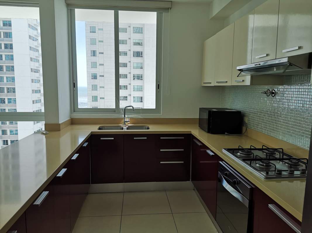 Kitchen cabinetry oven gas stove window view Panama City