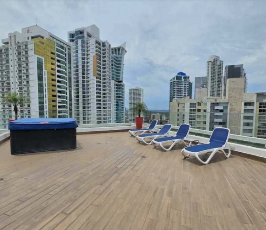 Bedroom with built-in wardrobe split AC ceramic floors Panama rental