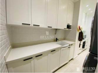 Bright modern kitchen in Bijao Santa Clara condo with subway tile PH Rodman Panama