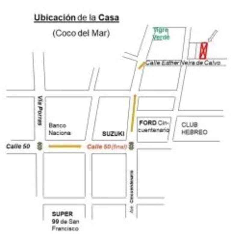 Covered patio with garden view on large land lot Coco del Mar Panama