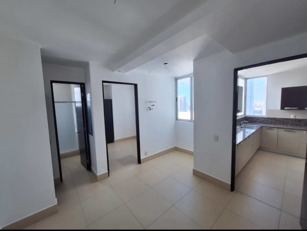 Open plan living and dining with porcelain floors, panoramic view in PH Breeze Costa del Este Panama