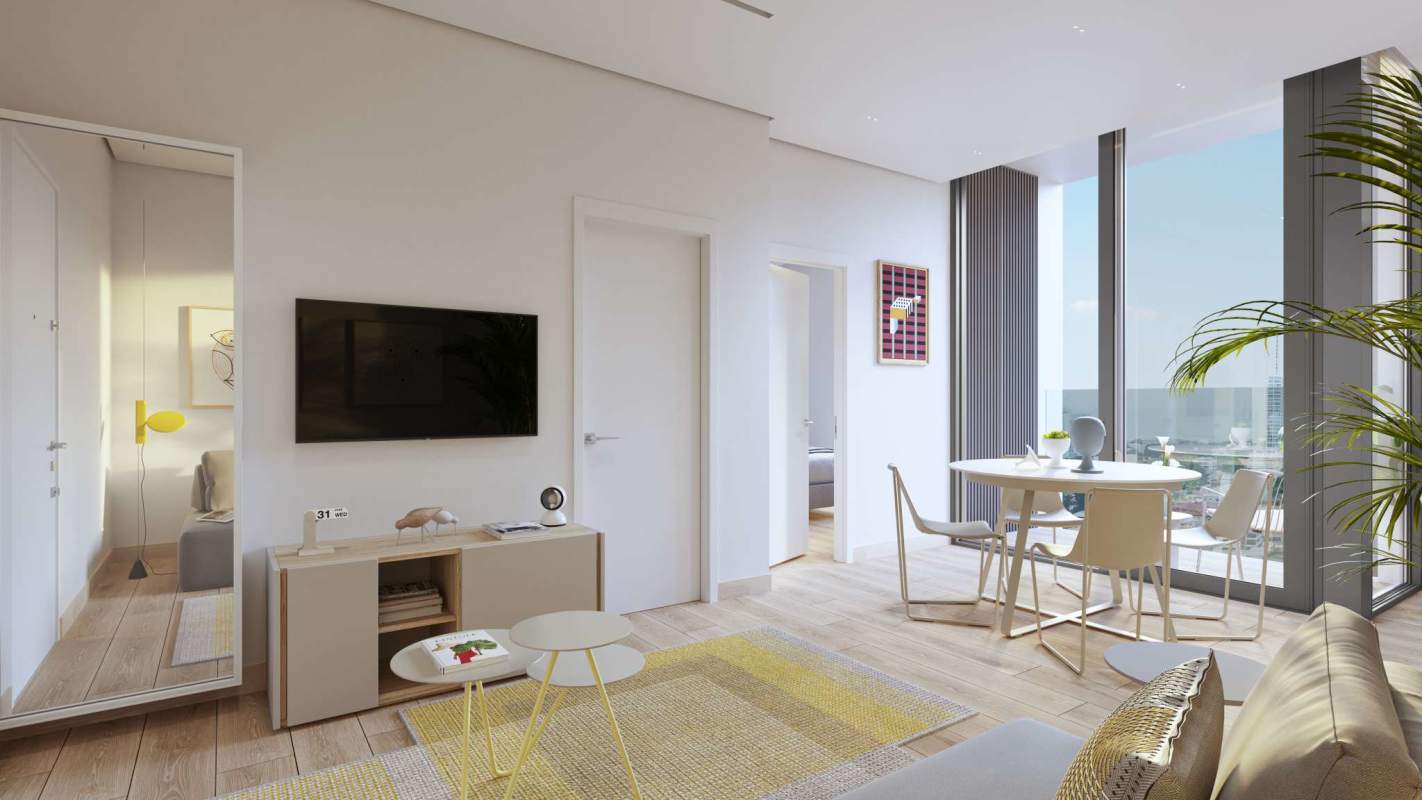 Bright studio apartment with living, dining and large windows in PH Gesti68 San Francisco Panama