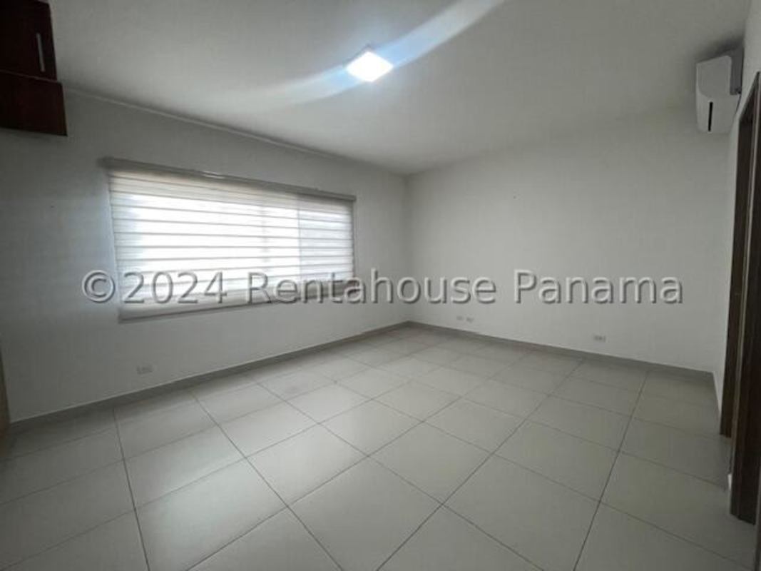 Bedroom view with tile floor window blinds rental house Panama City