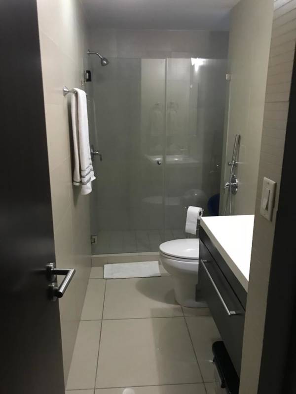 Modern entrance lobby of PH Top Tower with elegant furniture Costa del Este Panama