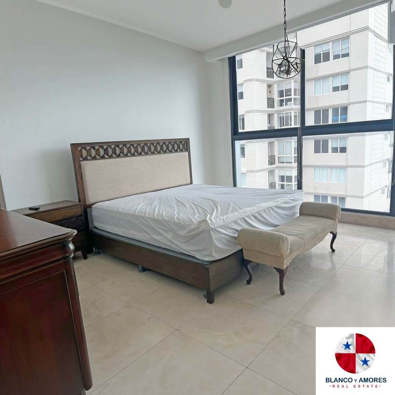 Luxurious master bathroom with double vanity, glass shower Punta Paitilla Tower Panama City