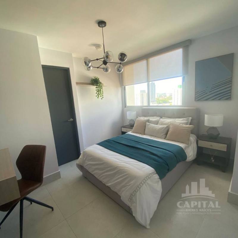 Bedroom with window urban view in PH Buona Carrasquilla Betania Panama