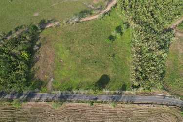 Aerial farmland landscape surrounding Punta Mala Pedasí coastal property