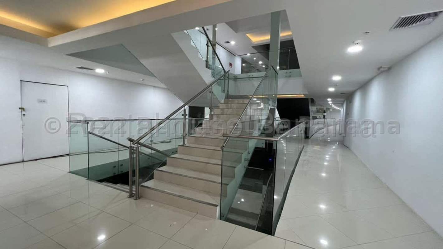 Modern staircase with recessed lighting in PH Plaza España commercial center Panama