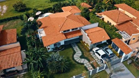 Modern living and dining with natural light in house for rent Coronado Panama