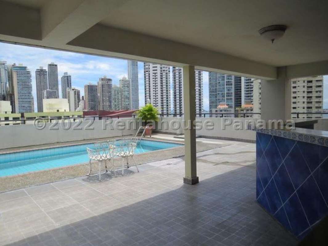 Rooftop pool terrace with city skyline panoramic view PH Marbella 25 Panama