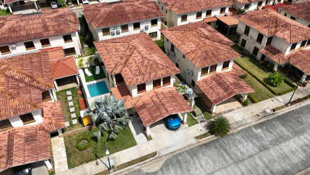 Detached Mediterranean-style houses with private pools and tile roofs Senderos de Bambú Panama