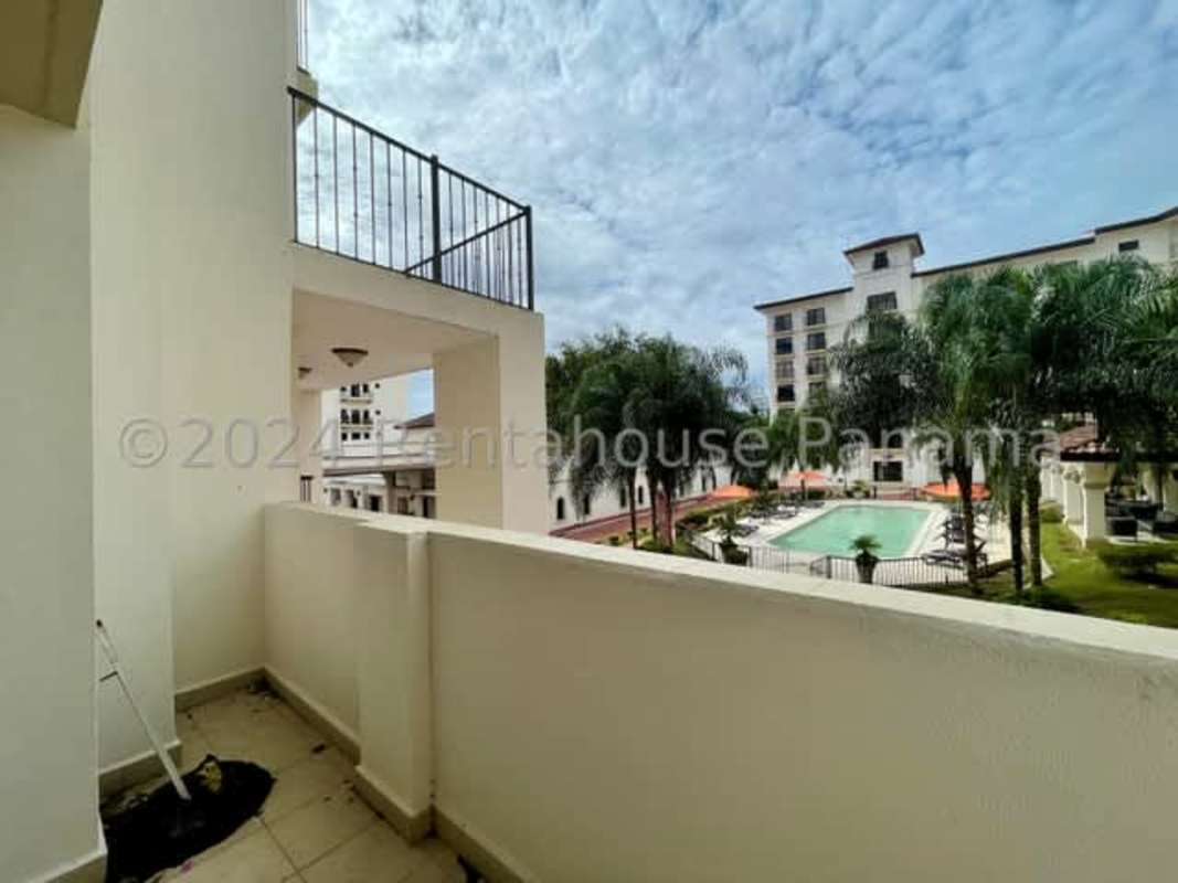 Modern bathroom with glass shower and tile at Embassy Village Panama