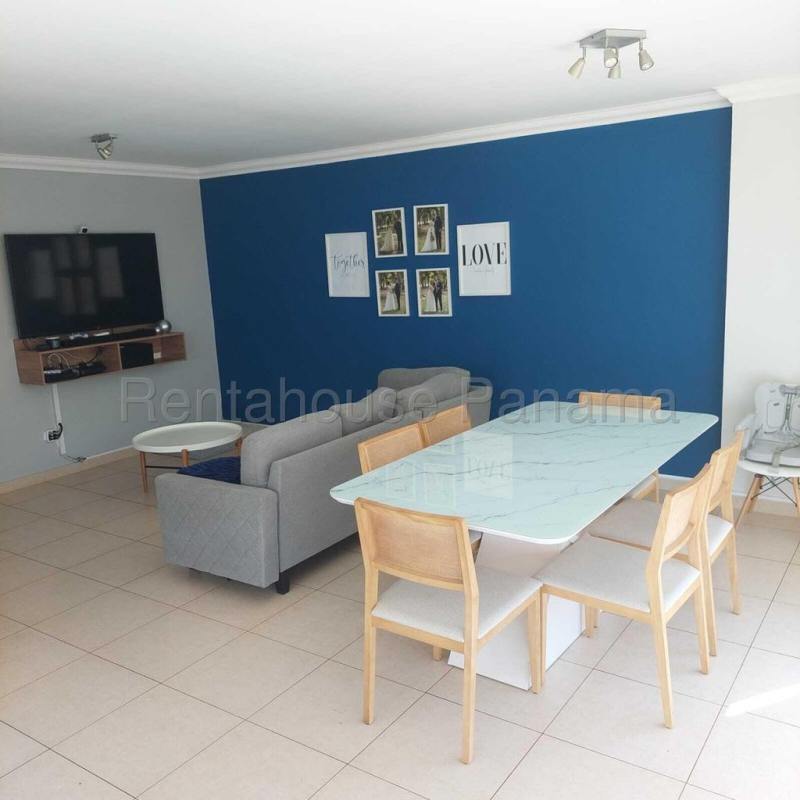 Contemporary kitchen with granite countertops and laundry section Costa del Este Panama