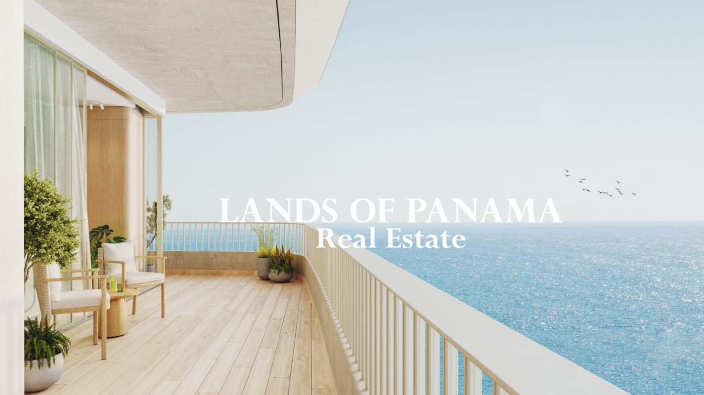 Modern living room overlooking ocean with glass walls and open dining space PH Ipanema Panama