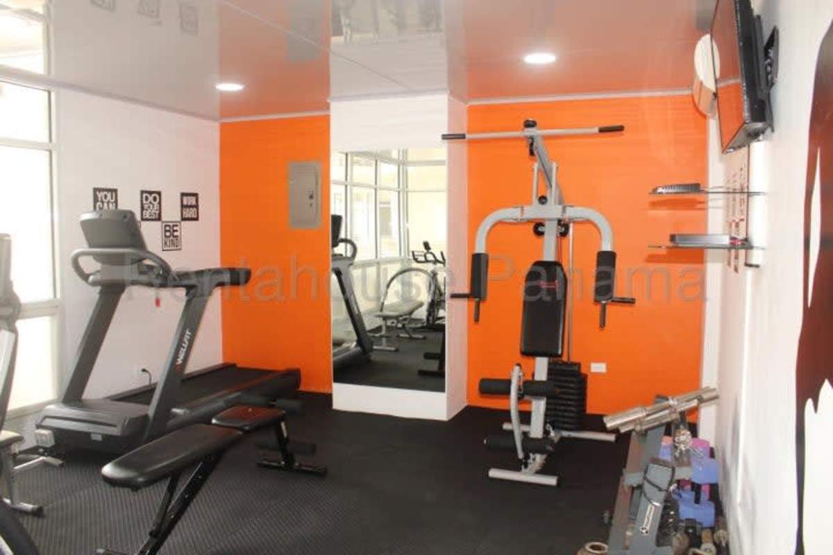 Children's bedroom with bunk bed desk AC in Bella Vista Panama apartment