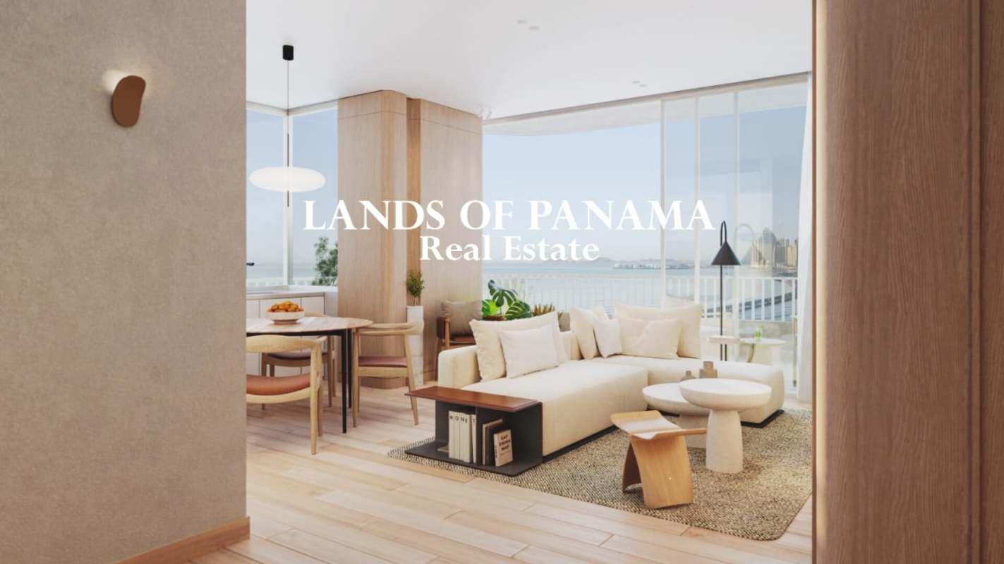 Master bedroom with sliding doors to balcony ocean view Costa del Este Panama