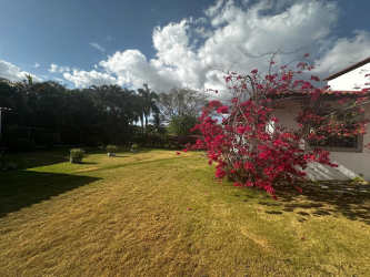 Blooming tropical garden and lakefront at Coronado Golf villa Panama