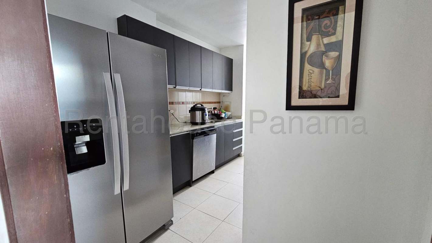 Furnished master bedroom with closet, AC, and city/water views in PH Miramar Tower