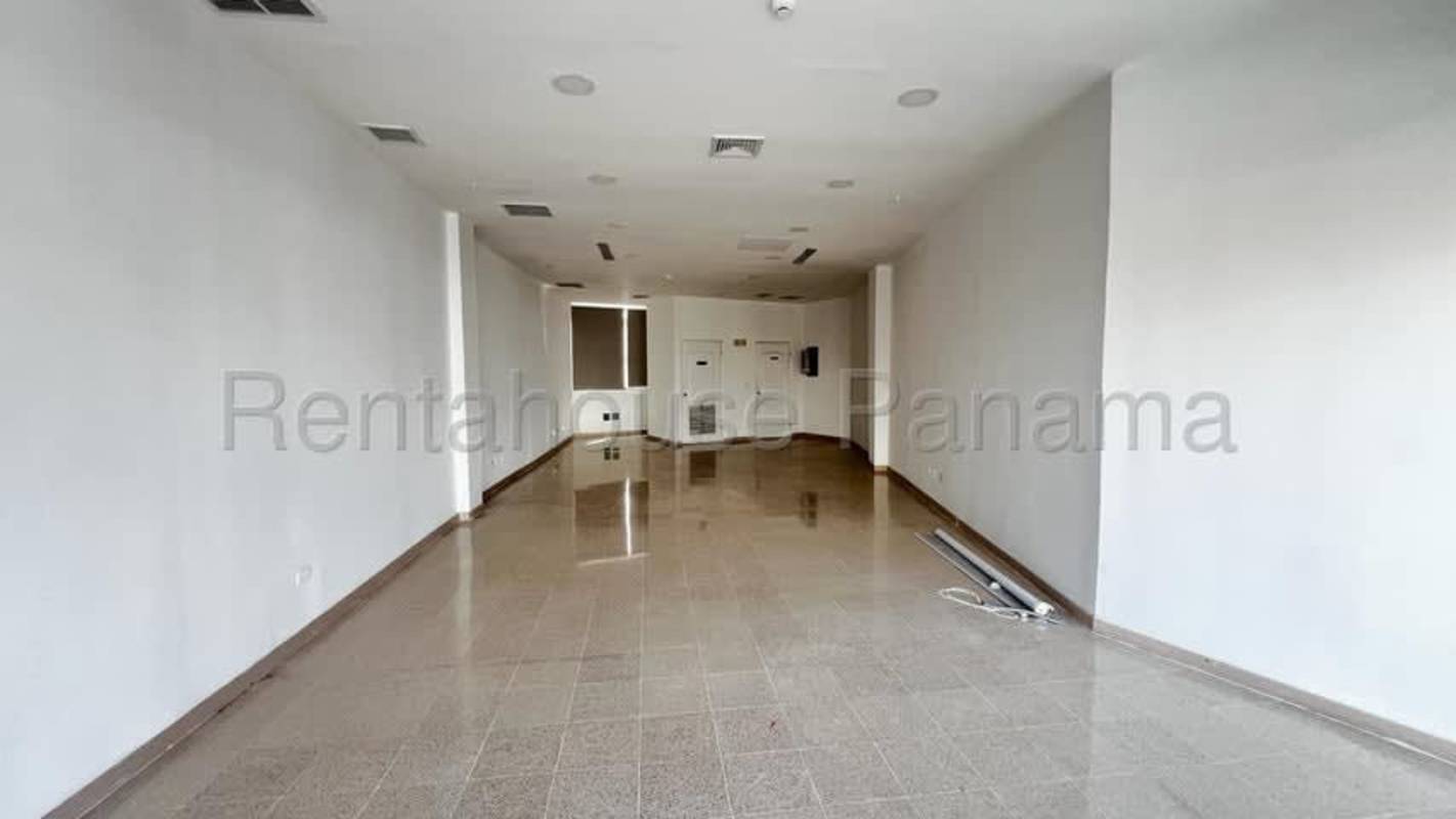 Spacious empty commercial unit with tiled floors and recessed lights Costa del Este Panama
