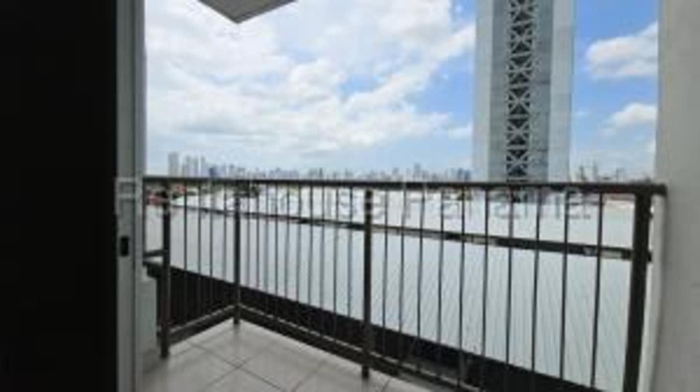Balcony overlooks Panama City skyline high-rise view PH Lefevre 75