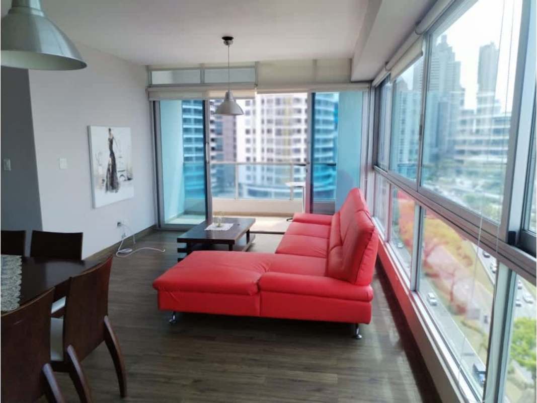 Contemporary kitchen with island bar and appliances in PH Bayfront Avenida Balboa Panama