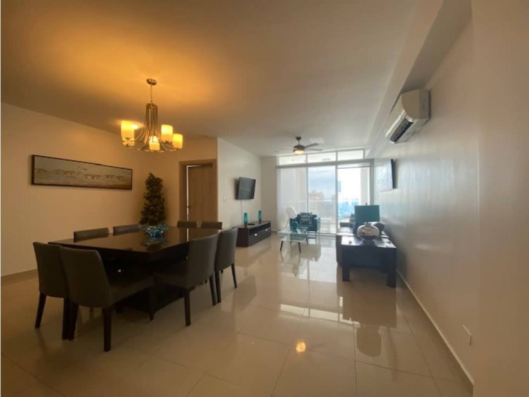 Open living dining area with balcony access PH Premium Tower San Francisco Panama