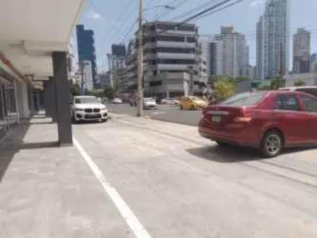 Modern commercial plaza street view on Via España Obarrio Panama City