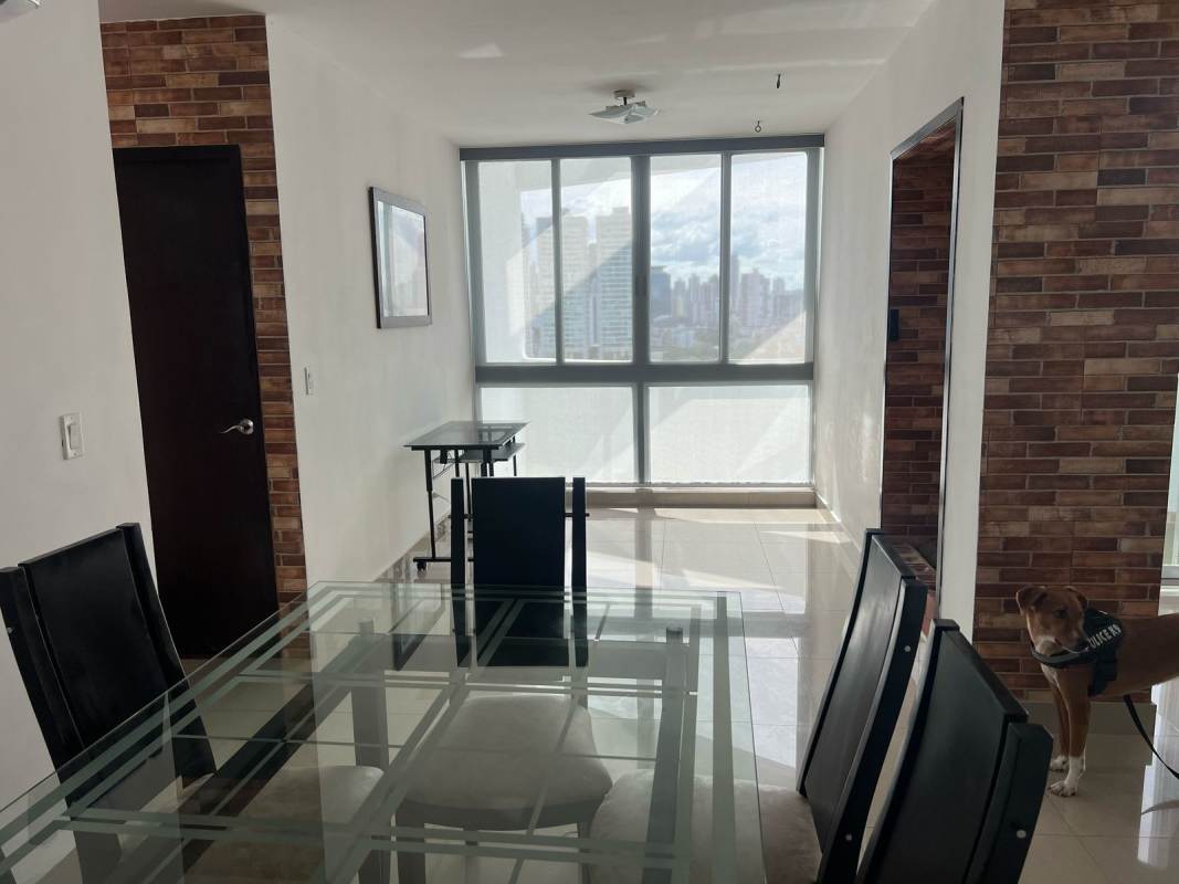 Bathroom with double vessel sinks, granite top, walk-in glass shower Infinity Tower Panama