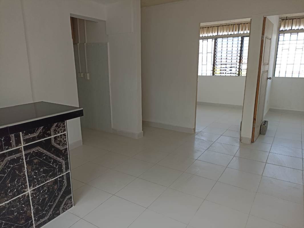 Affordable renovated apartment open plan space with kitchen and bright tiled floors, Santa Ana Panama