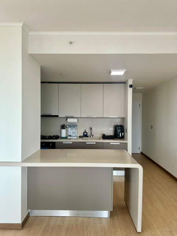 Modern furnished apartment kitchen with appliances and cabinetry in PH First Level Coco del Mar Panama