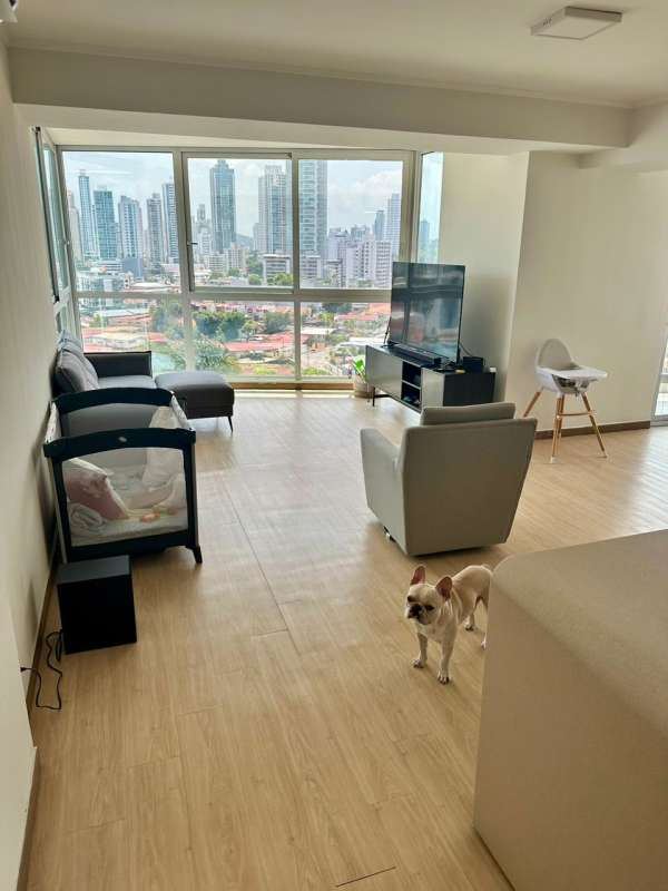 Cozy furnished second bedroom with natural light and city view Coco del Mar Panama