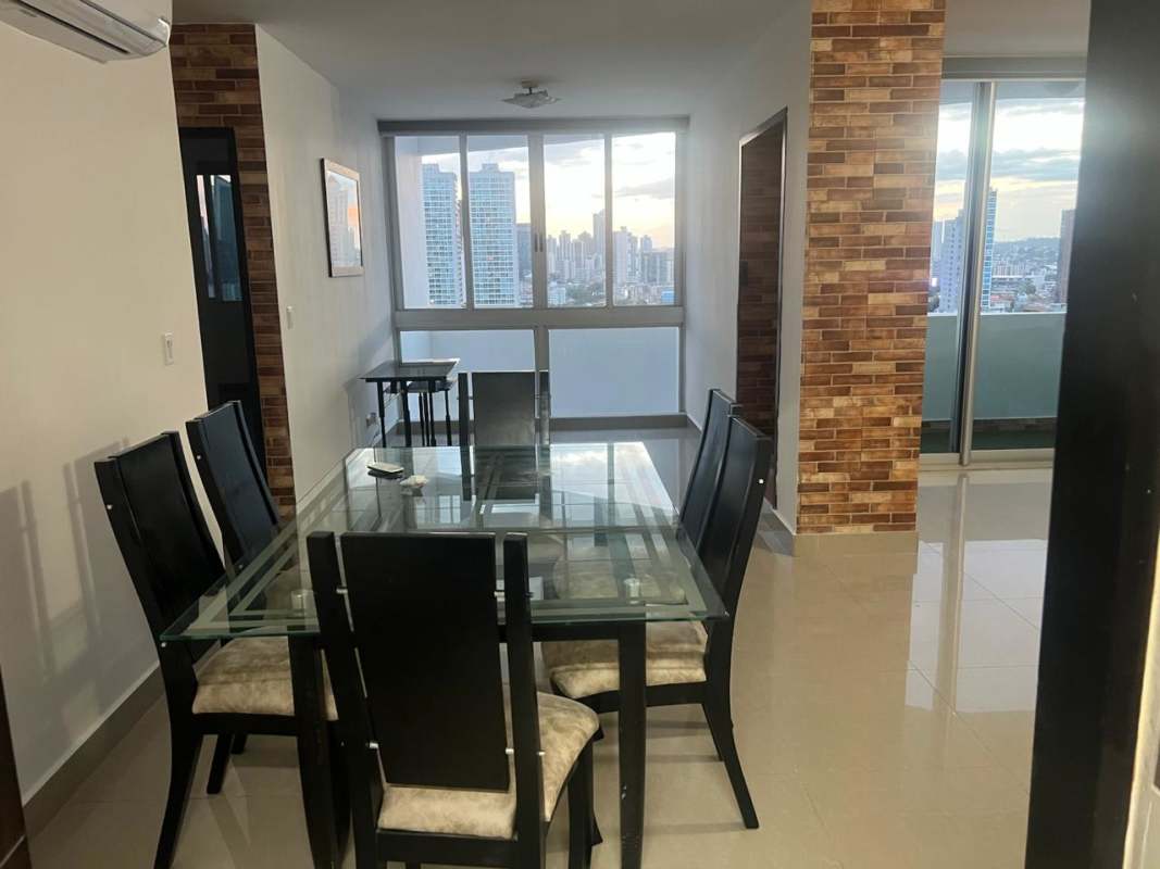 Bedroom with built-in closets, air conditioning, city view at PH Pacifica Tower Panama