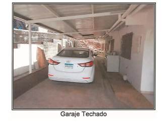 Street view of covered garage front fence Vista Alegre suburban home Panama sale