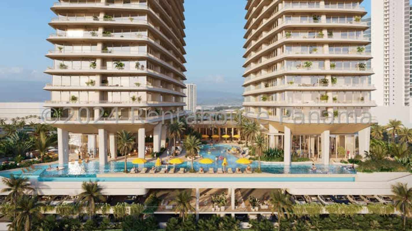 Luxury twin condo towers with large infinity pool PH Ipanema Costa del Este Panama