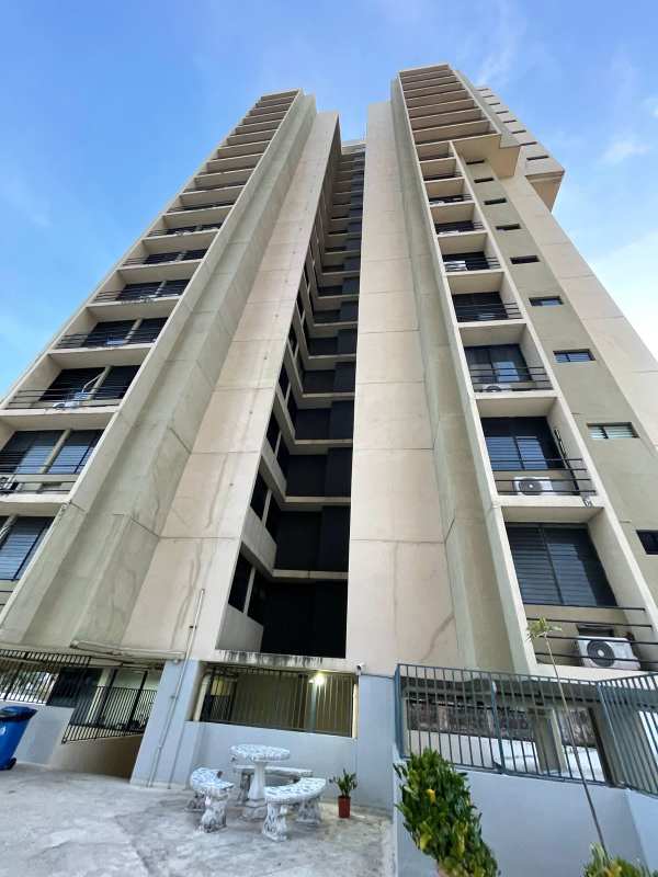 Modern living room with city view window PH Torre Vista Real Panama
