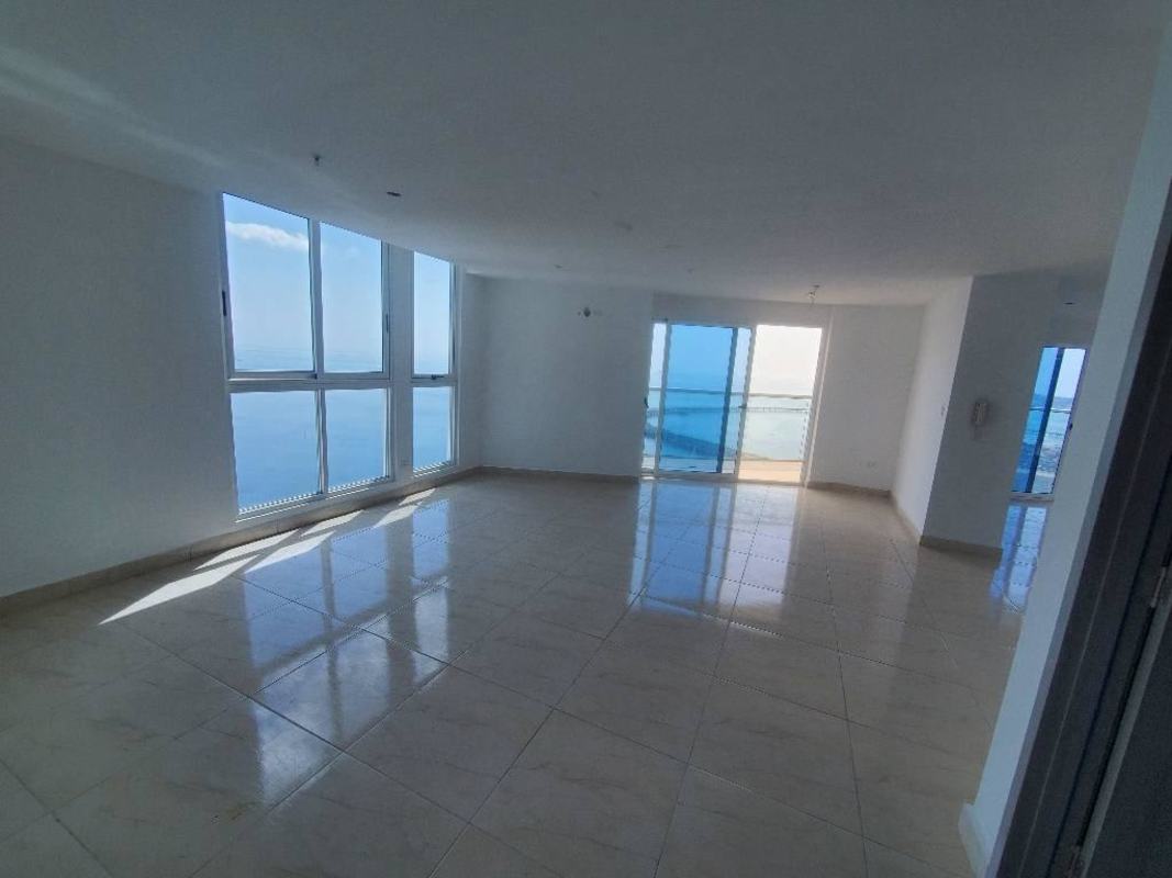Modern bright living room panoramic city and bay views PH The Sands Panama City