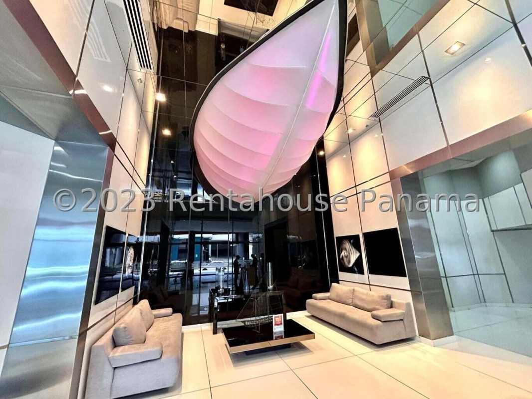 Modern bathroom with walk-in glass-enclosed shower at PH Yacht Club Tower Panama City