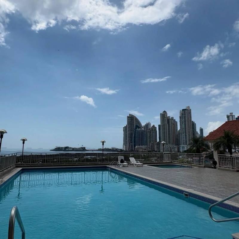 Panoramic Panama City view from apartment balcony in PH Seawaves San Francisco