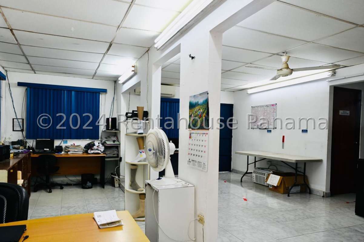 Interior of commercial warehouse with shelving units and storage space Pueblo Nuevo Panama