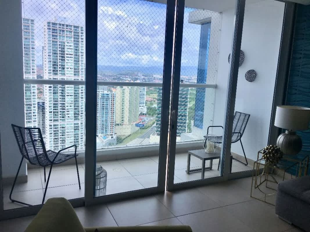 Balcony overlooking Costa del Este skyline at PH Country Club Panama