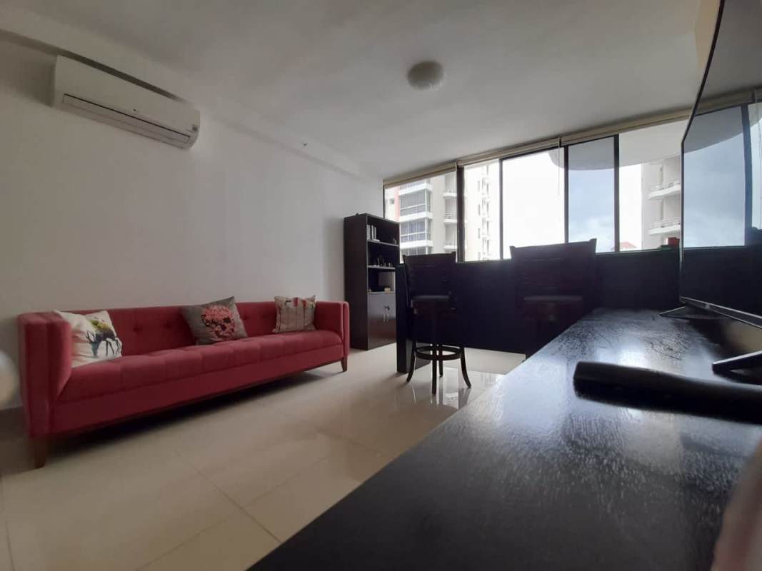 Modern pool with ocean view, loungers and children's area at PH San Francisco Bay Tower 500 Panama City