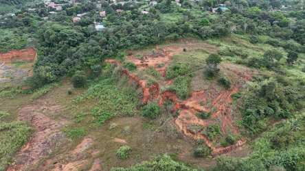 Undeveloped terrain beside Pan-American Highway ready for commercial development in Panama