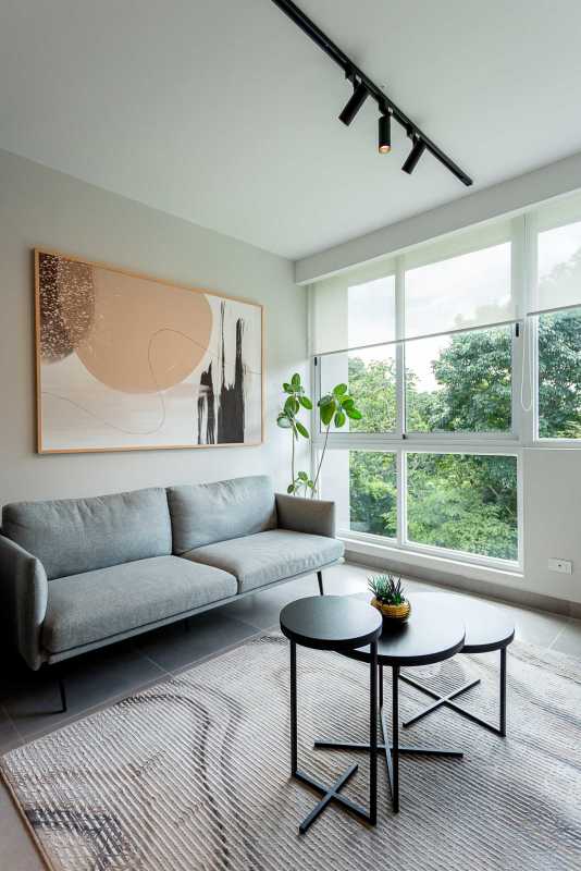 Outdoor swimming pool with sundeck and green courtyard Albrook Residences Clayton Panama