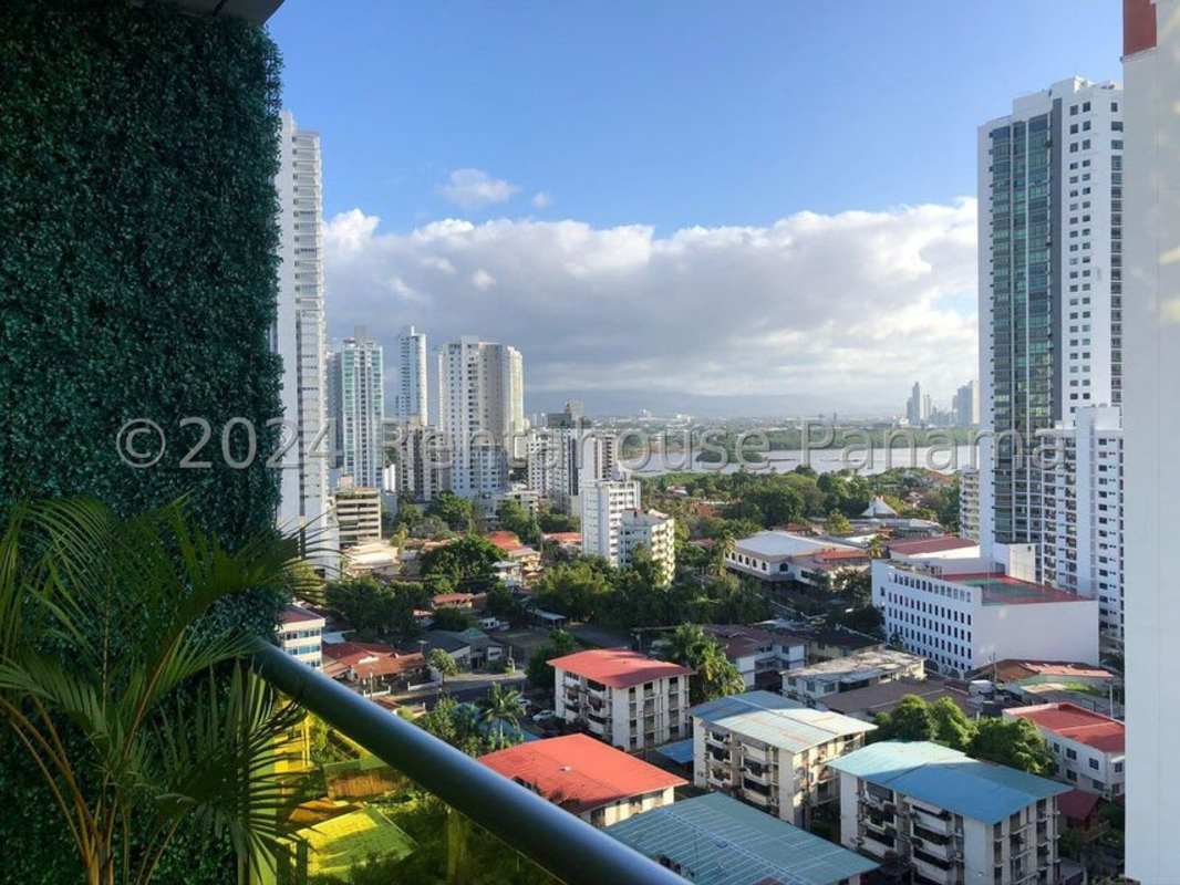 Bedroom two with city views at Moon Tower Coco del Mar apartment rental Panama