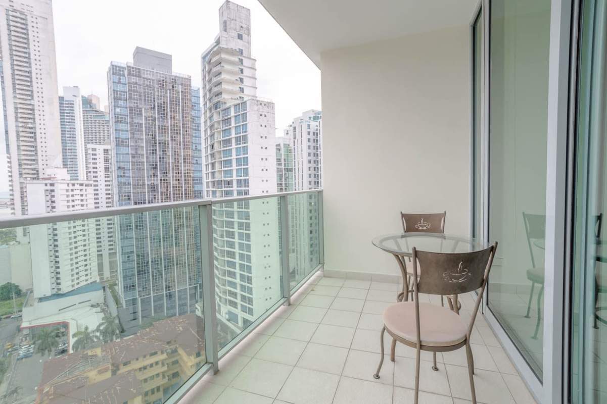 Half bathroom with vessel sink, accent tiles PH Allure Panama