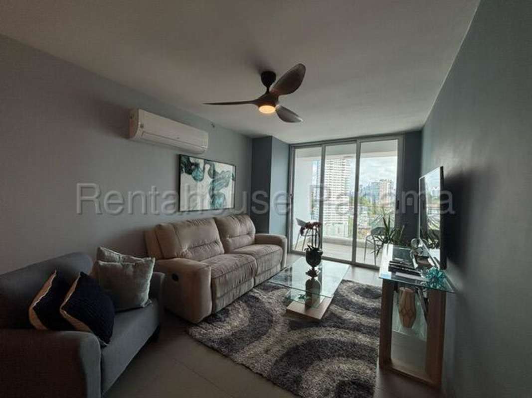 Modern co-working space and lounge area inside Altamira Residences Panama